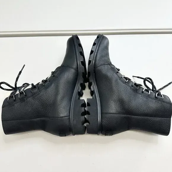 Sorel Winter Boots Womens 10 Phoenix Black Leather Faux Fur Lace Up NL3415-010 - Picture 7 of 9